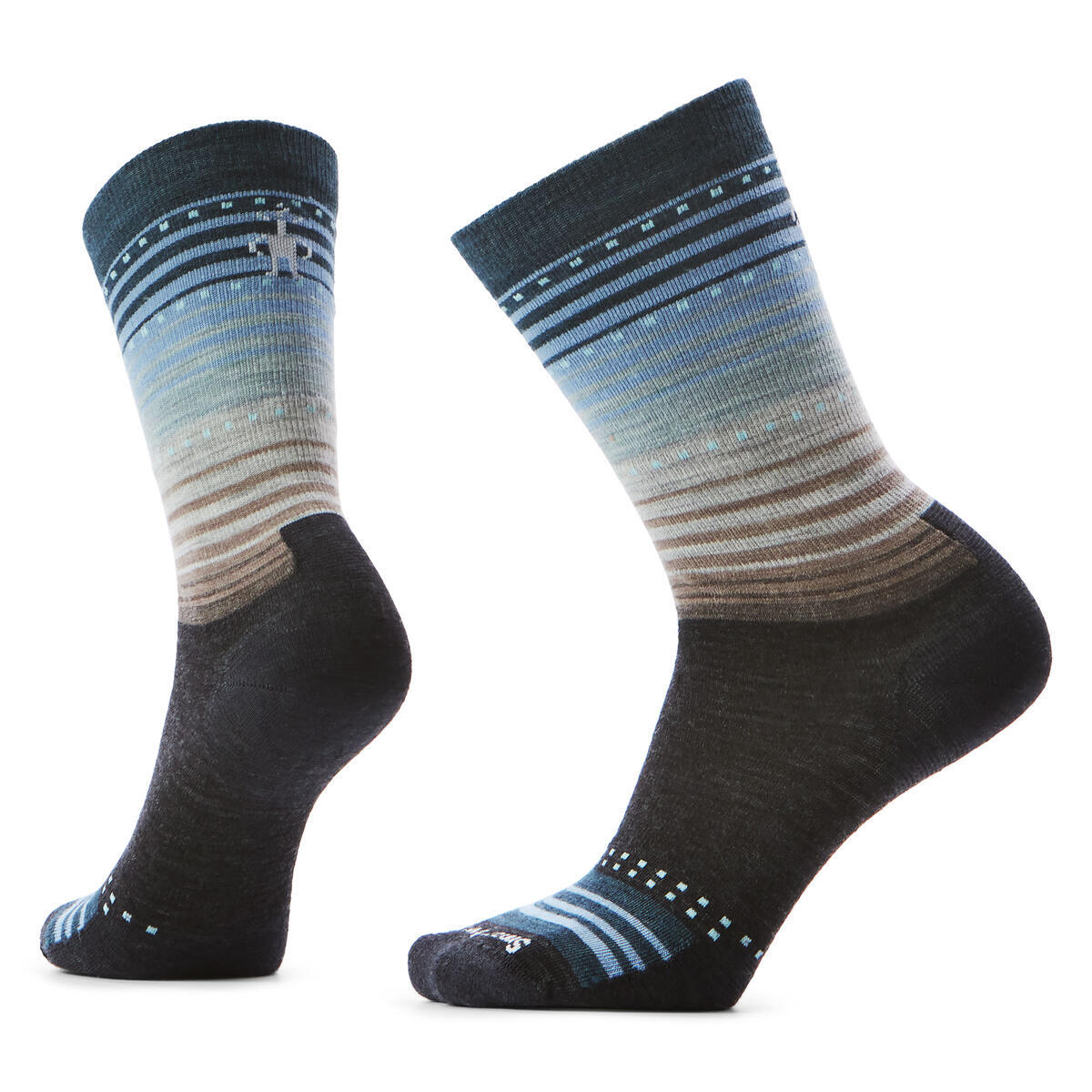 Unisex merino městské ponožky  SMARTWOOL Everyday Stitch Stripe Crew Socks, Charcoal/Ash velikost: 38-41 (M)