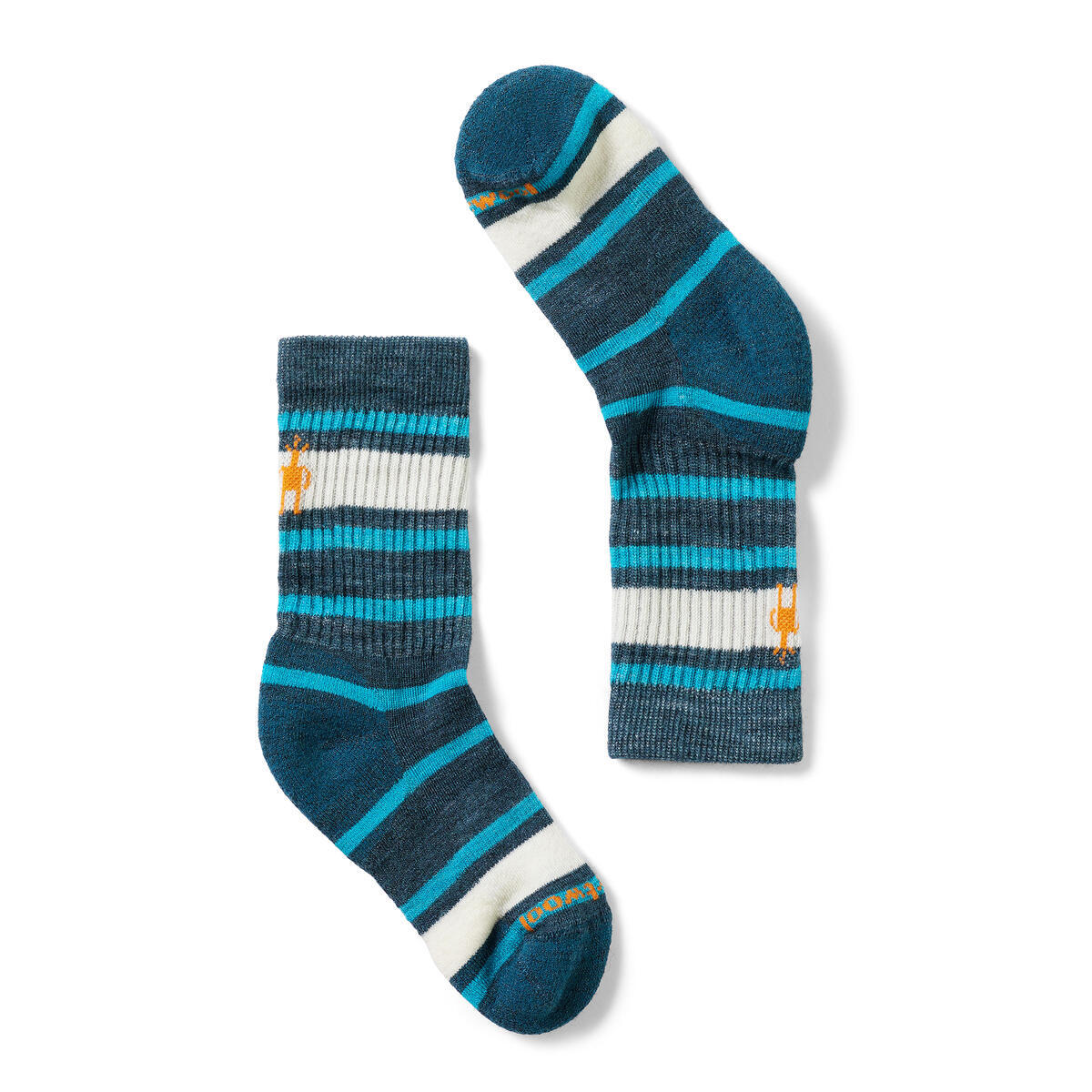 Dětské merino ponožky SMARTWOOL Kids' Hike Light Cushion Striped Crew So, Twilight Blue velikost: 33-36 (L)