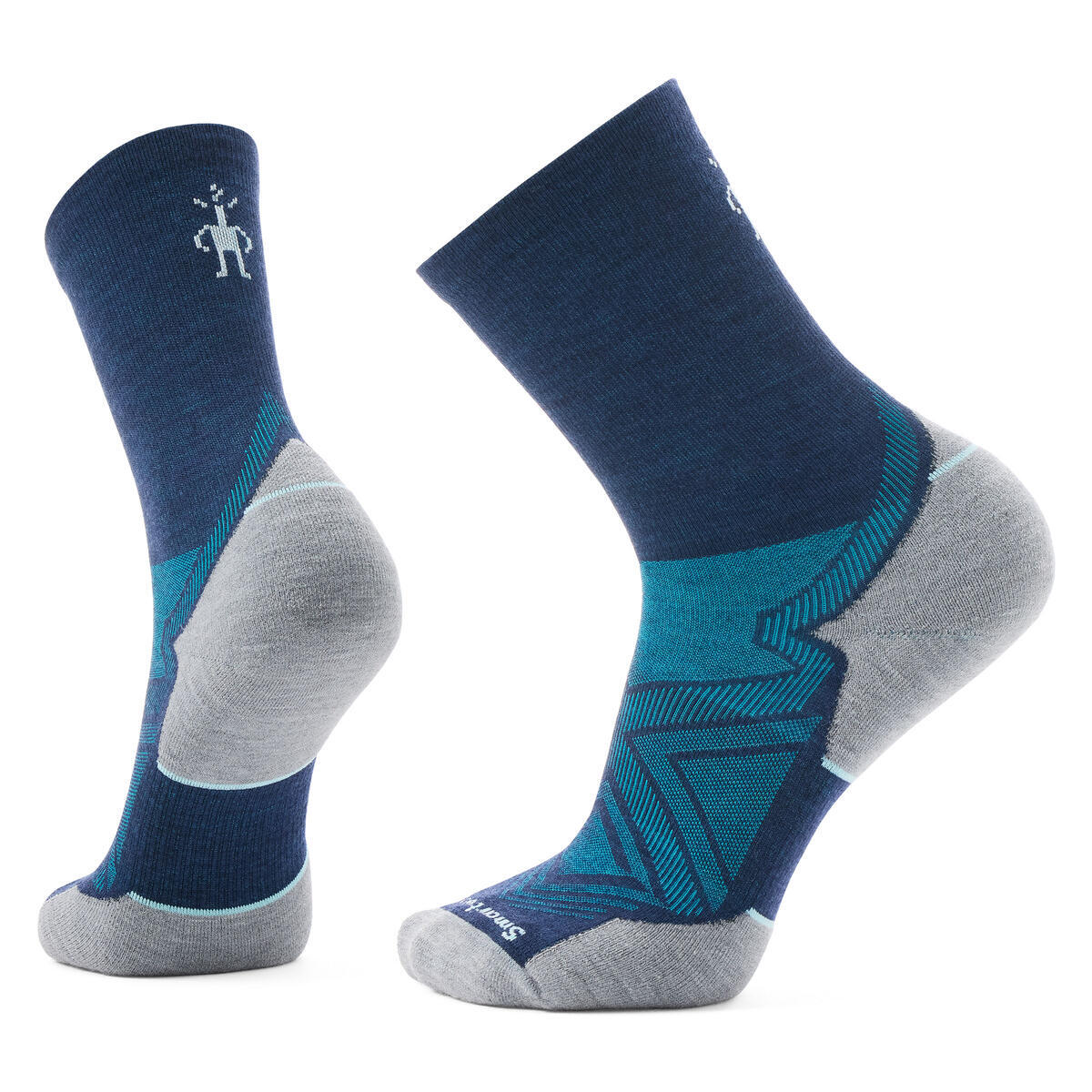 Unisex merino běžecké ponožky SMARTWOOL Run Targeted Cushion Mid Crew Socks, Deep Navy velikost: 46-49 (XL)
