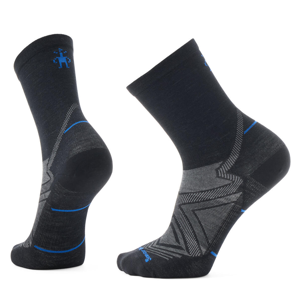 Unisex merino běžecké ponožky SMARTWOOL Run Zero Cushion Mid Crew Socks, Black velikost: 38-41 (M)
