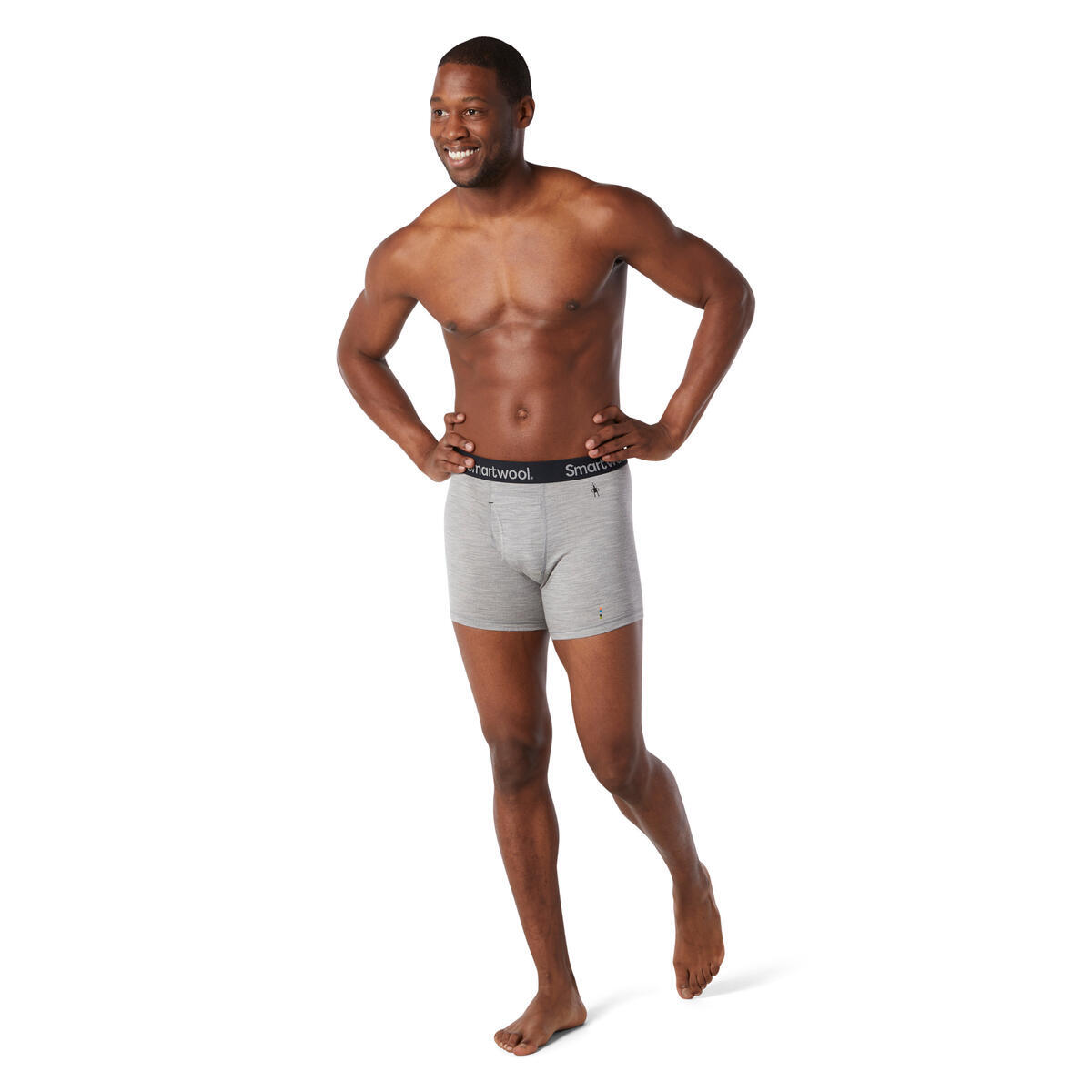 Pánské merino boxerky SMARTWOOL Men's Merino Boxer Brief Boxed, Light Gray Heather velikost: XXL