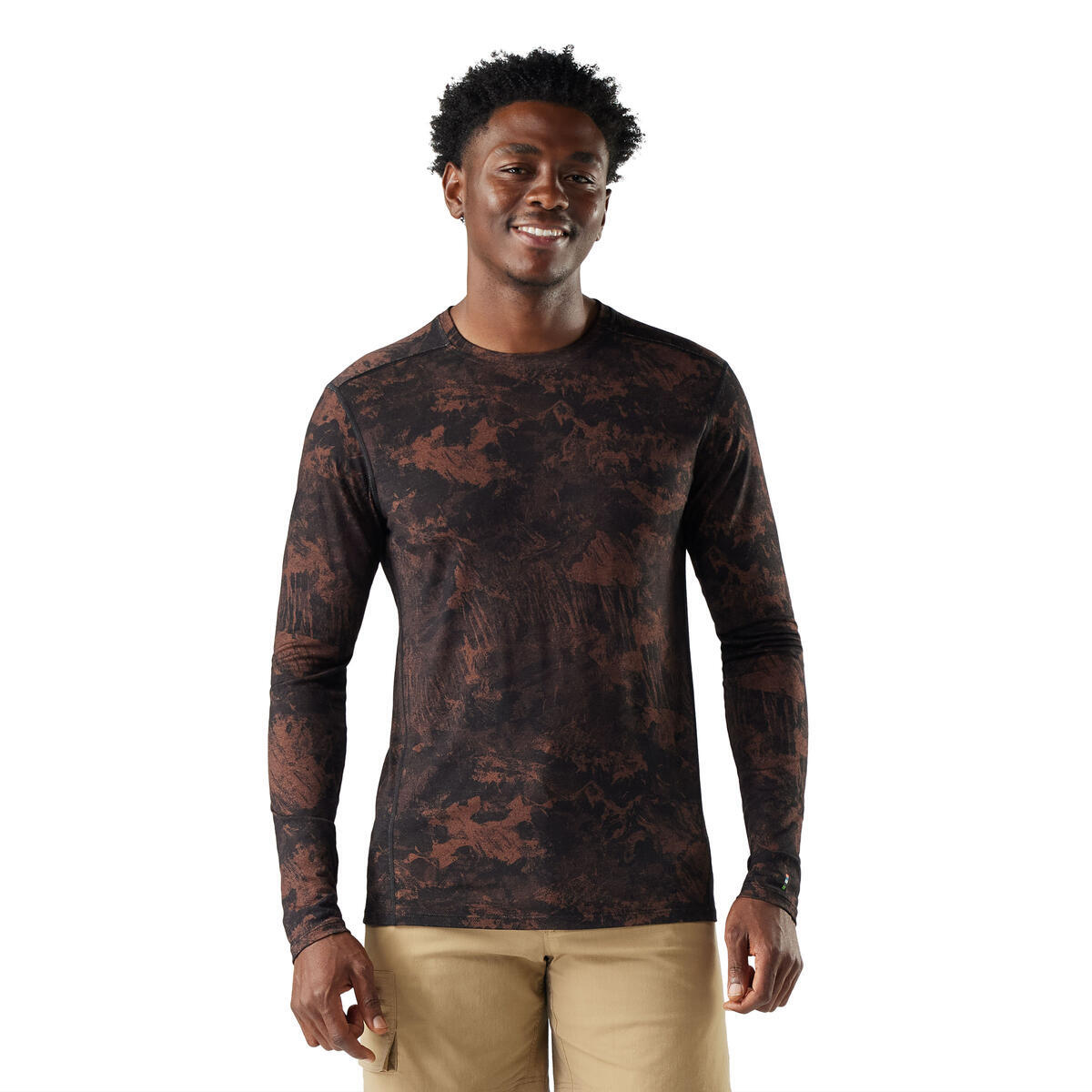Pánské merino tričko s dlouhým rukávem SMARTWOOL Men's Classic All-Season Merino Base Lay, Sable Brown Mountain velikost: S
