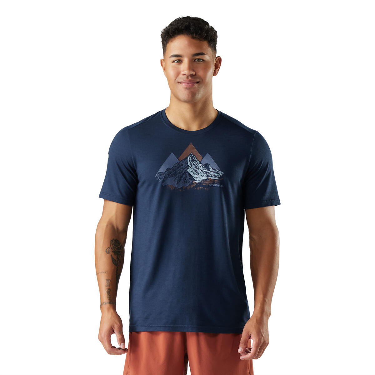 Pánské merino tričko SMARTWOOL Men's Peak Bagger Active Short Sleeve Gr, Navy velikost: S