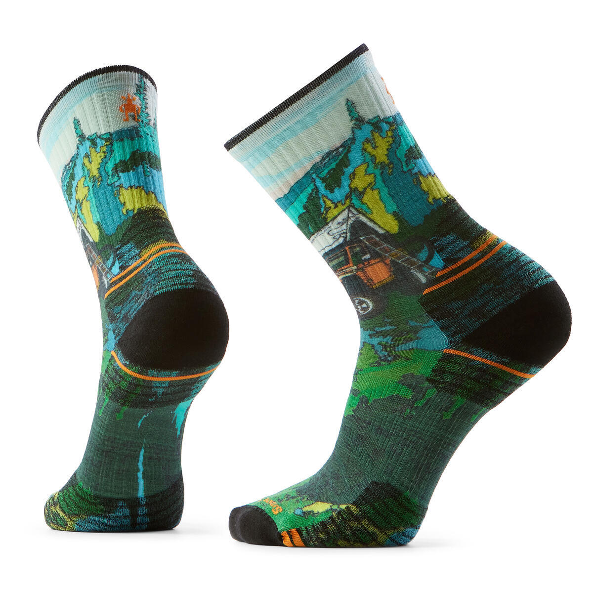 Unisex merino turistické ponožky SMARTWOOL Hike Targeted Cushion Trail Trekker Prin, Winter Moss velikost: 46-49 (XL)
