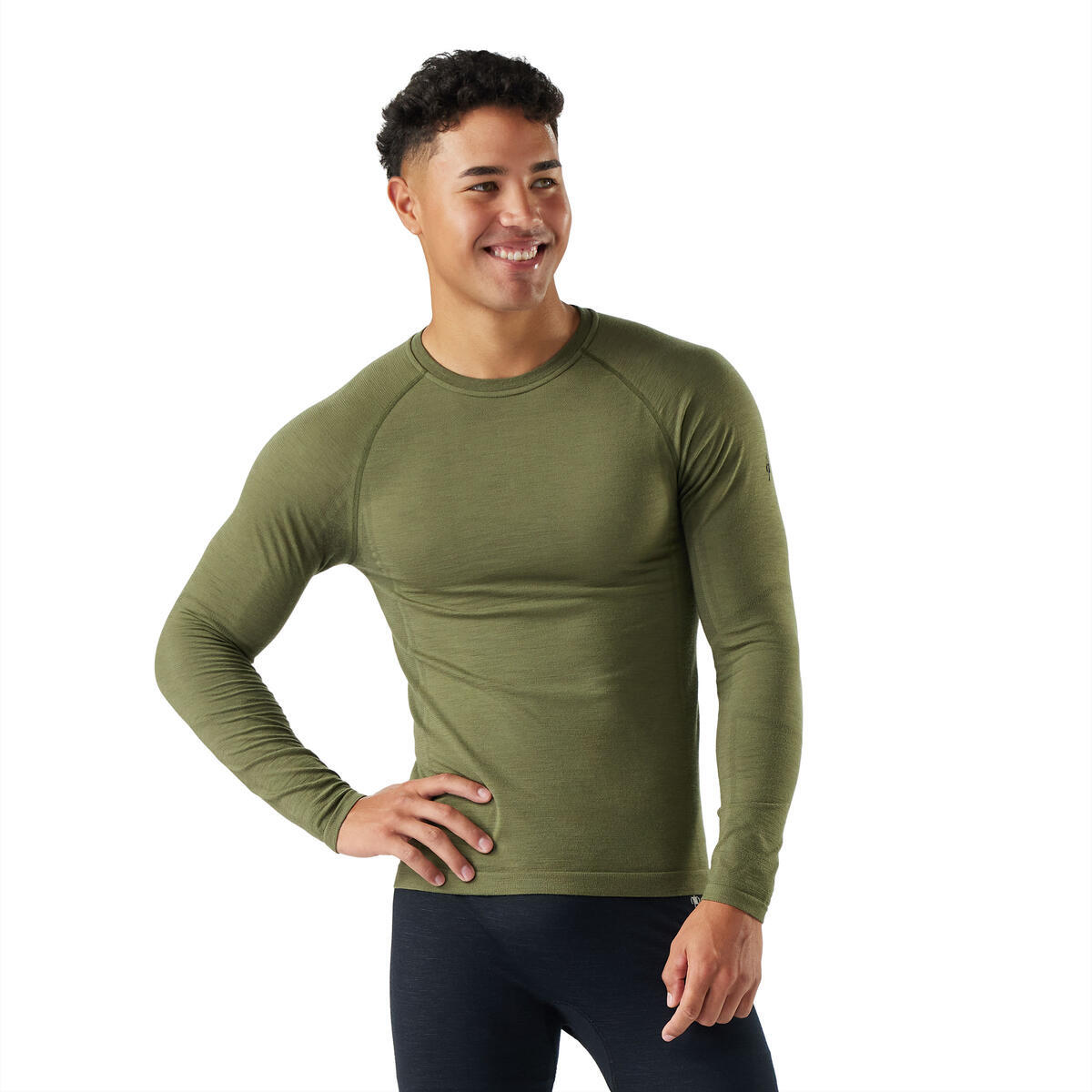 Pánské merino tričko s dlouhým rukávem SMARTWOOL Men's Intraknit All-Season Merino Base L, Winter Moss velikost: S