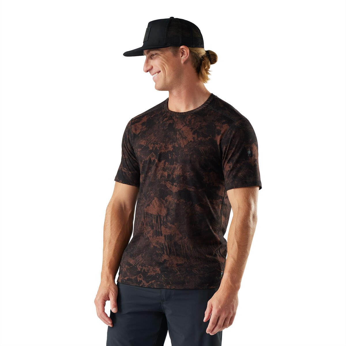 Pánské merino tričko s krátkým rukávem SMARTWOOL Men's Merino Short Sleeve Tee Boxed, Sable Brown Mountain velikost: S