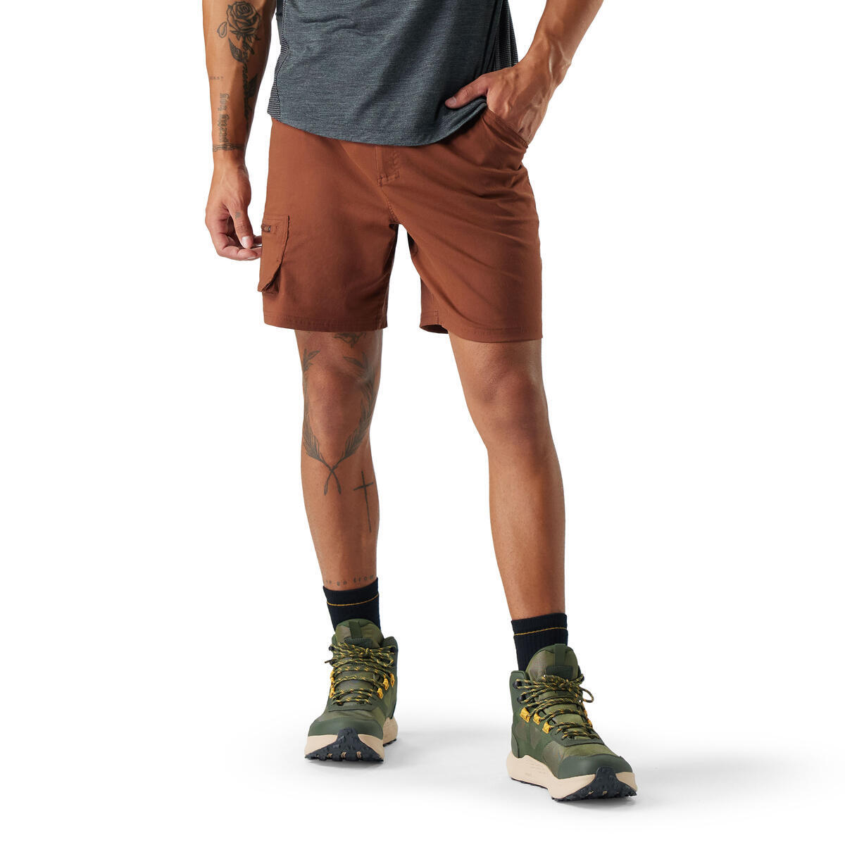 Pánské merino kraťasy SMARTWOOL Men's Merino 7" Cargo Hike Short, Sable Brown velikost: XL