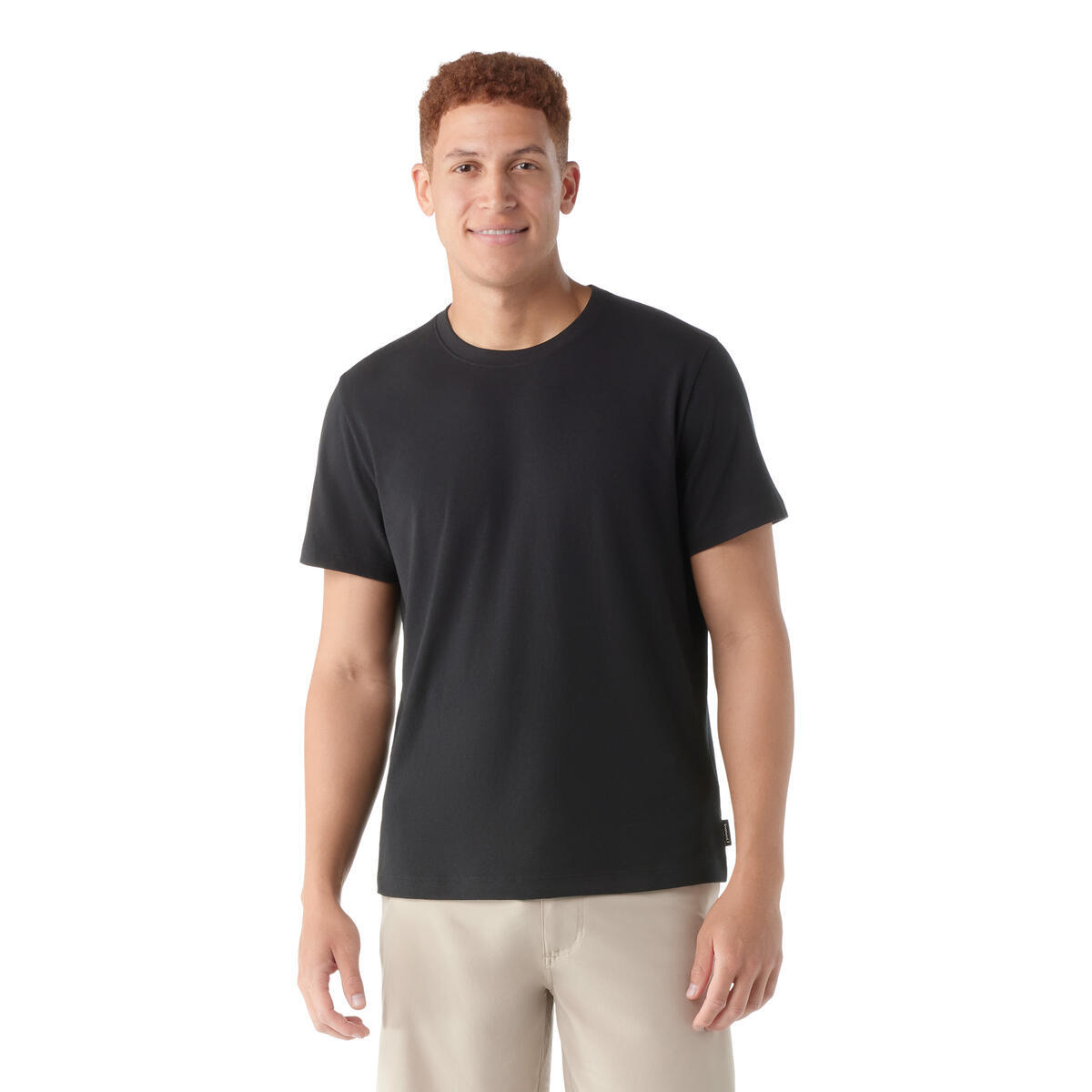 Pánské merino tričko s krátkým rukávem SMARTWOOL Men's Perfect Crew Short Sleeve Tee, Black velikost: M