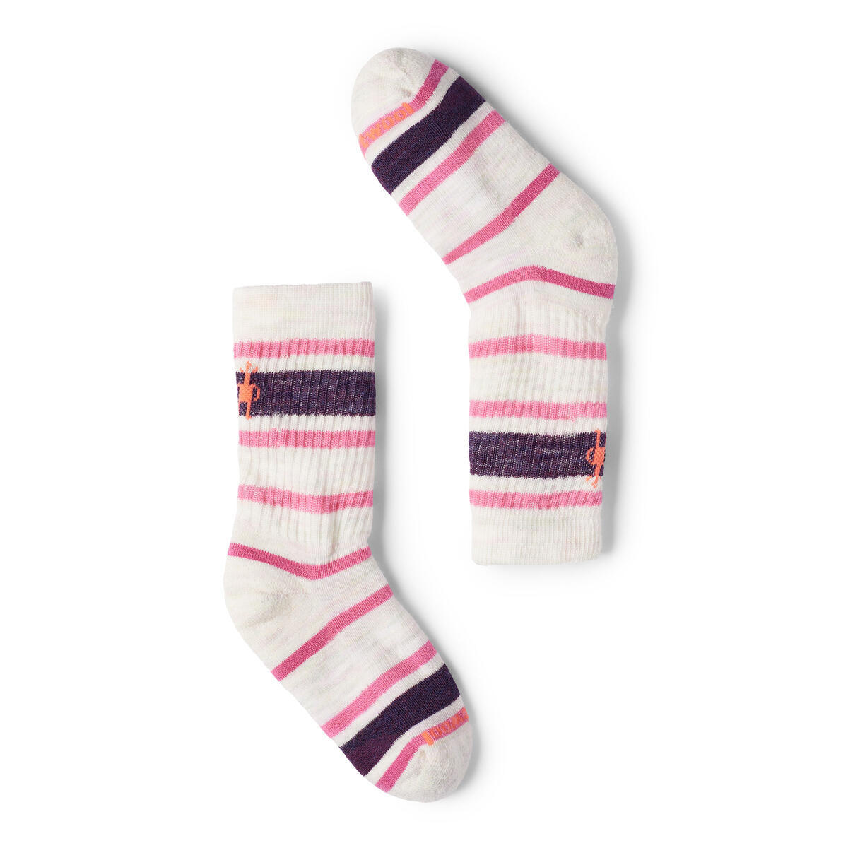 Unisex merino turistické ponožky SMARTWOOL Kids' Hike Light Cushion Striped Crew So, Moonbeam velikost: 34-37 (S)