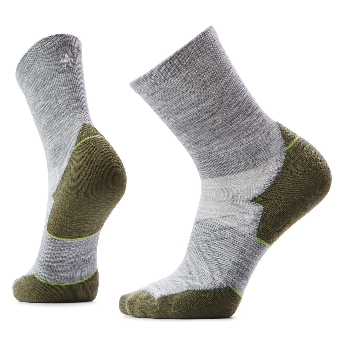 Unisex merino běžecké ponožky SMARTWOOL Run Targeted Cushion Mid Crew Socks, Light Gray velikost: 38-41 (M)