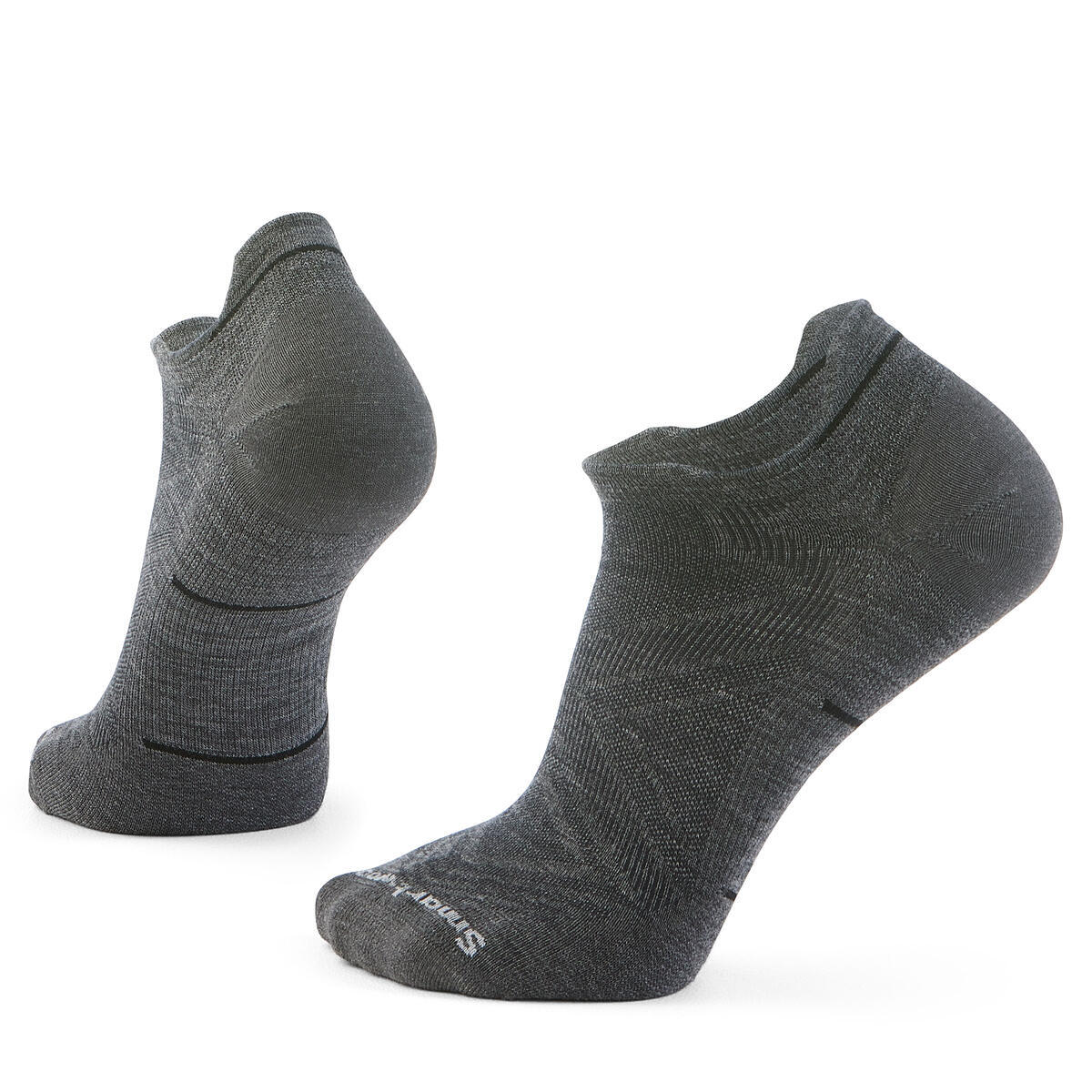 Unisex merino běžecké ponožky SMARTWOOL Run Zero Cushion Low Ankle Socks, Medium Gray