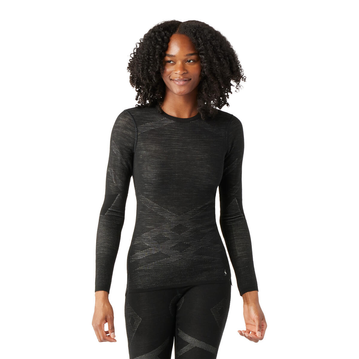 Dámské merino triko s dlouhým rukávem SMARTWOOL Women's Intraknit Thermal Merino Base La, Black/White velikost: S