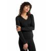 Dámské merino tričko s dlouhým rukávem ICEBREAKER Wmns 200 Oasis LS V, Black