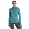 ICEBREAKER Wmns Quantum III LS Zip Hood, Flux Green/Ether