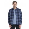 ICEBREAKER Mens Dawnder LS Flannel Shirt Plaid, Midnight Navy/Kyanite_3