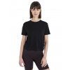 Dámské merino tričko s krátkým rukávem ICEBREAKER Wmns 150 Tech Lite III SS Crop Tee, Black