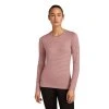 Dámské merino tričko s dlouhým rukávem ICEBREAKER Wmns 200 Oasis LS Crewe, Summit/Blush/S