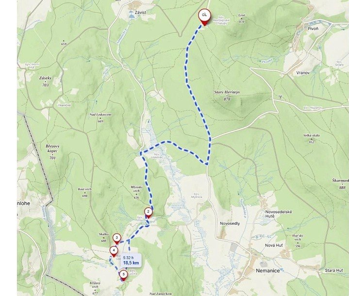 Turistická trasa v Českém lese