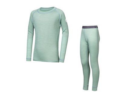 SENSOR MERINO AIR SET dětský triko dl.rukáv + spodky basil green