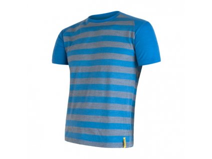SENSOR MERINO ACTIVE pánské tričko s pruhy modré