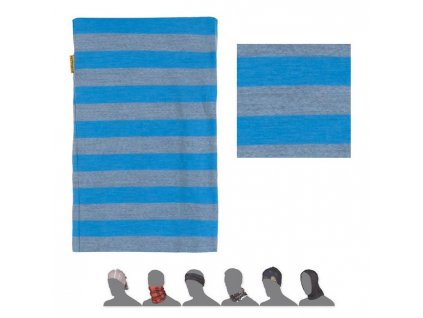 SENSOR TUBE MERINO WOOL multifunkční šátek pruhovaný modrý