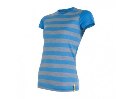 SENSOR MERINO ACTIVE dámské tričko s pruhy modré