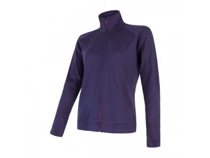 SENSOR MERINO UPPER dámská mikina celozip fialová