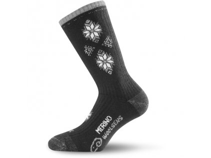 LASTING merino lyžařské ponožky SCK černá/šedá