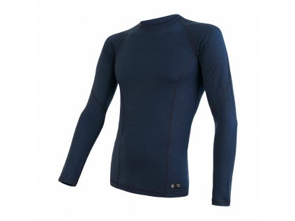 SENSOR MERINO DF pánské triko dl.rukáv deep blue