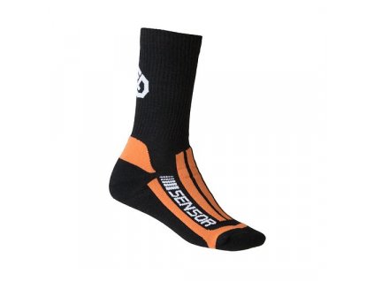 SENSOR ponožky treking merino černá/oranžová