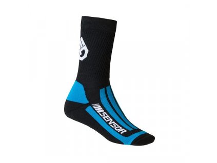 SENSOR ponožky treking merino černá/modrá