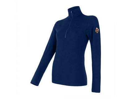 SENSOR MERINO EXTREME dámské triko dl.rukáv zip deep blue