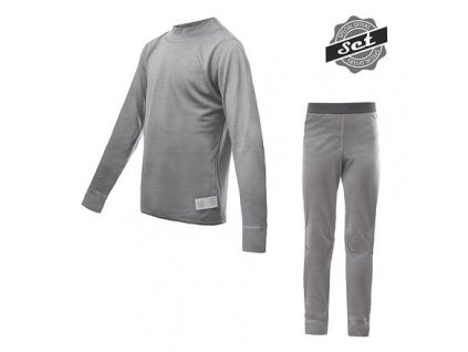 SENSOR MERINO ACTIVE SET juniorský triko dl.rukáv + spodky šedá