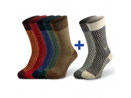 NORTHMAN Horten merino ponožky 5+2, Mix barev
