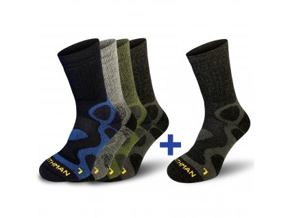 NORTHMAN Svarog, merino ponožky, zimní turistika,4+1, Mix barev
