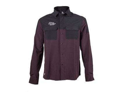 FT MEN´S RIDER LONG SLEEVE SHIRT WINE RED/BLACK