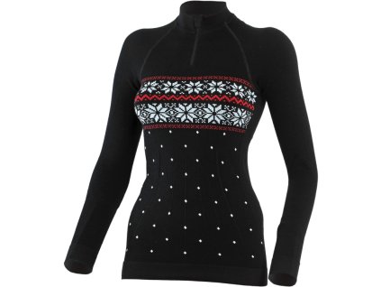 LASTING dámské merino bezešvá mikina WIGI černá