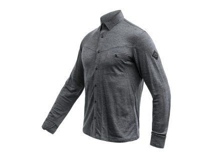 SENSOR MERINO LITE unisex košile dl.rukáv anthracite gray