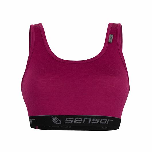 Dámská sportovní podprsenka SENSOR Merino active fialová Barva: fialová, Velikost: S