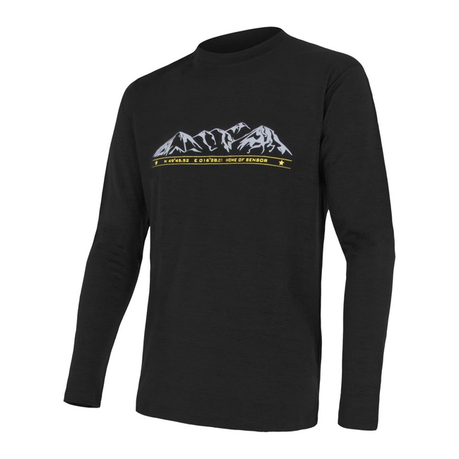 Pánské termo tričko SENSOR Merino active pt mountains černá Barva: černá, Velikost: XL