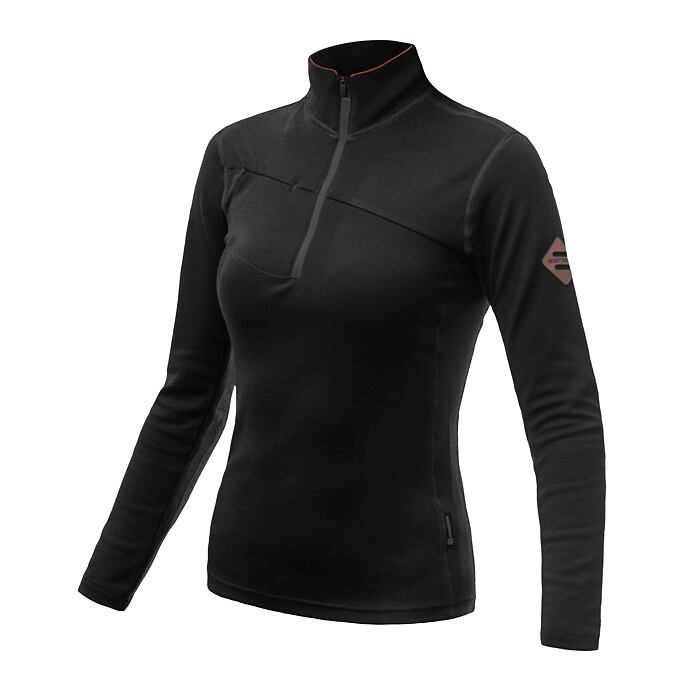 Dámská mikina SENSOR Merino upper černá zip Barva: černá, Velikost: S