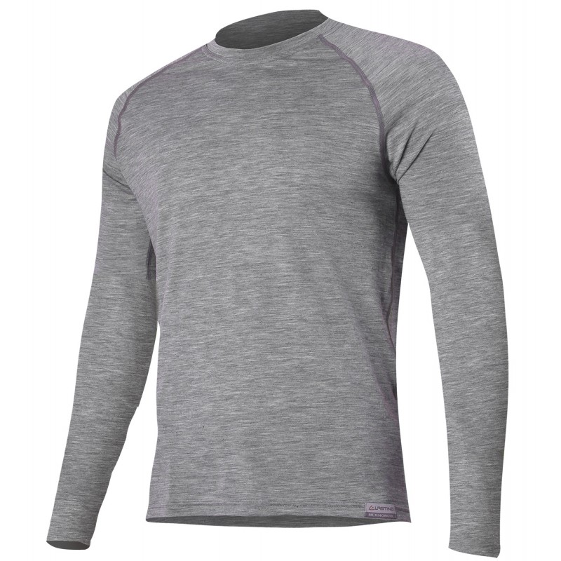 Pánské merino triko LASTING Atar šedé Velikost: XL