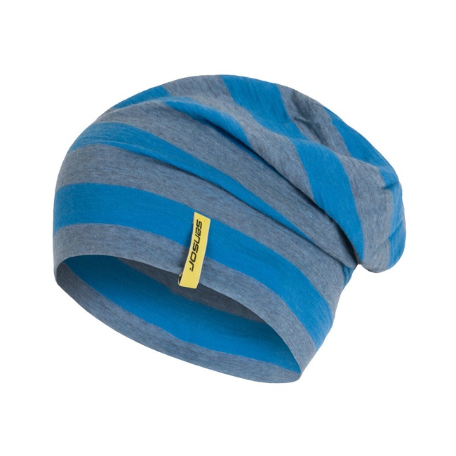 SENSOR ČEPICE MERINO ACTIVE modrá pruhy
