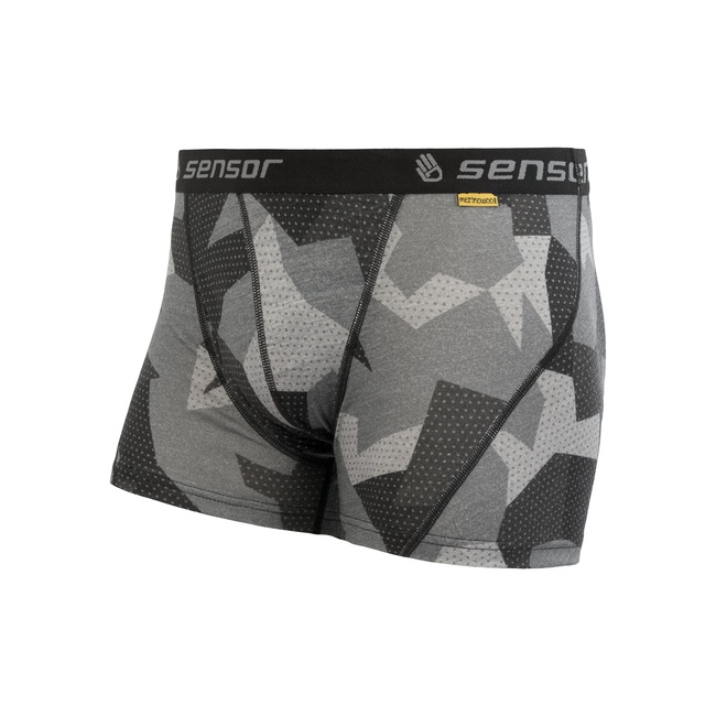Pánské termo boxerky SENSOR Merino impress šedá Barva: černá, Velikost: M