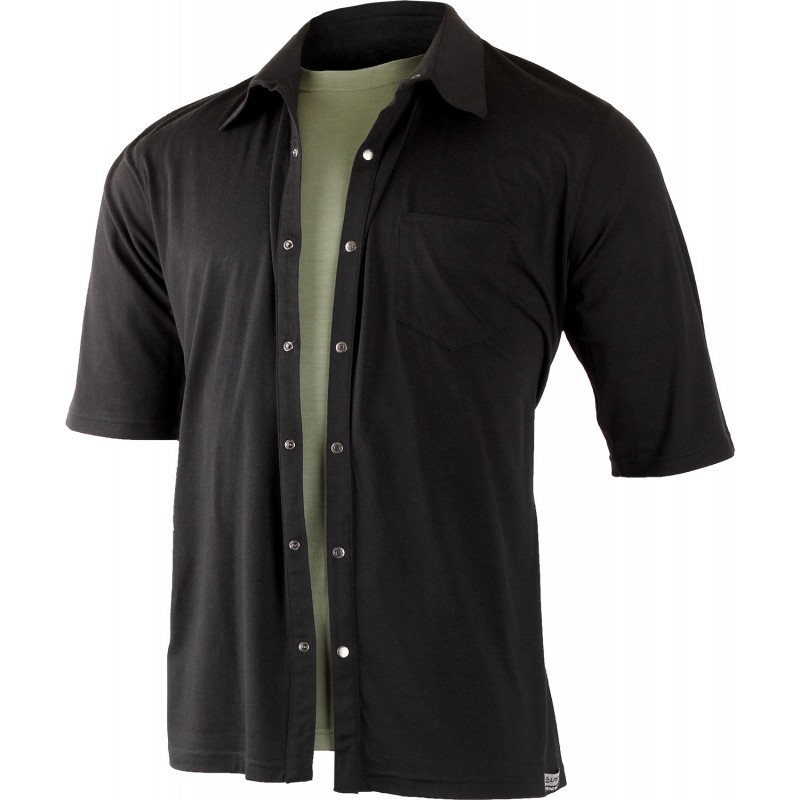 LASTING pánská merino polo košile EMIL černá Velikost: M