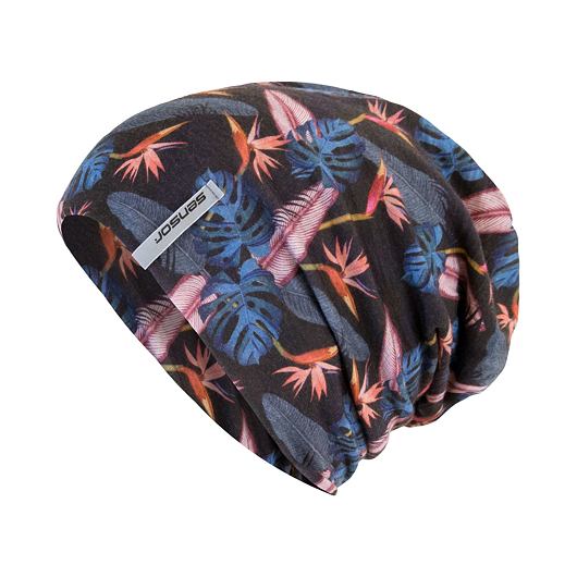 Čepice SENSOR Merino impress černá/floral Barva: černá, Velikost: M