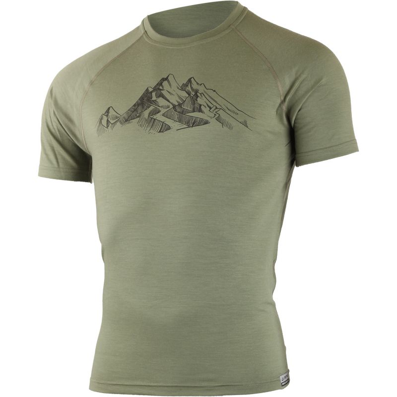 Pánské merino triko LASTING Hill zelené Velikost: S
