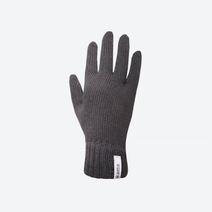 KAMA R101 pletené merino rukavice,  tm. šedá Velikost: M