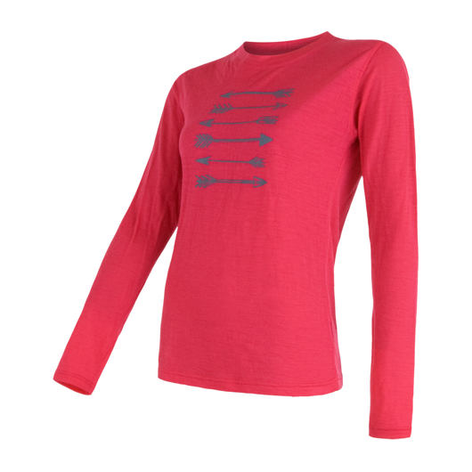 SENSOR MERINO ACTIVE PT ARROWS dámské triko dl.rukáv magenta