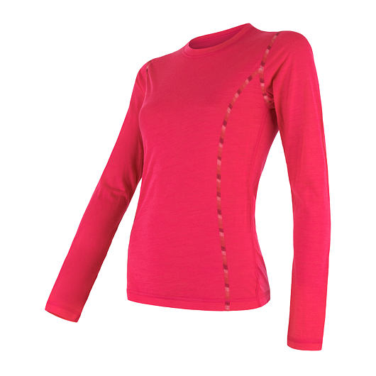 SENSOR MERINO AIR dámské triko dl.rukáv magenta Velikost: XL